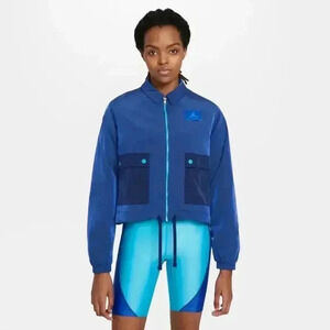 Jordan Essentials Flight Woven Full Zip Nylon Jacket Loose Fit Royal Blue Small